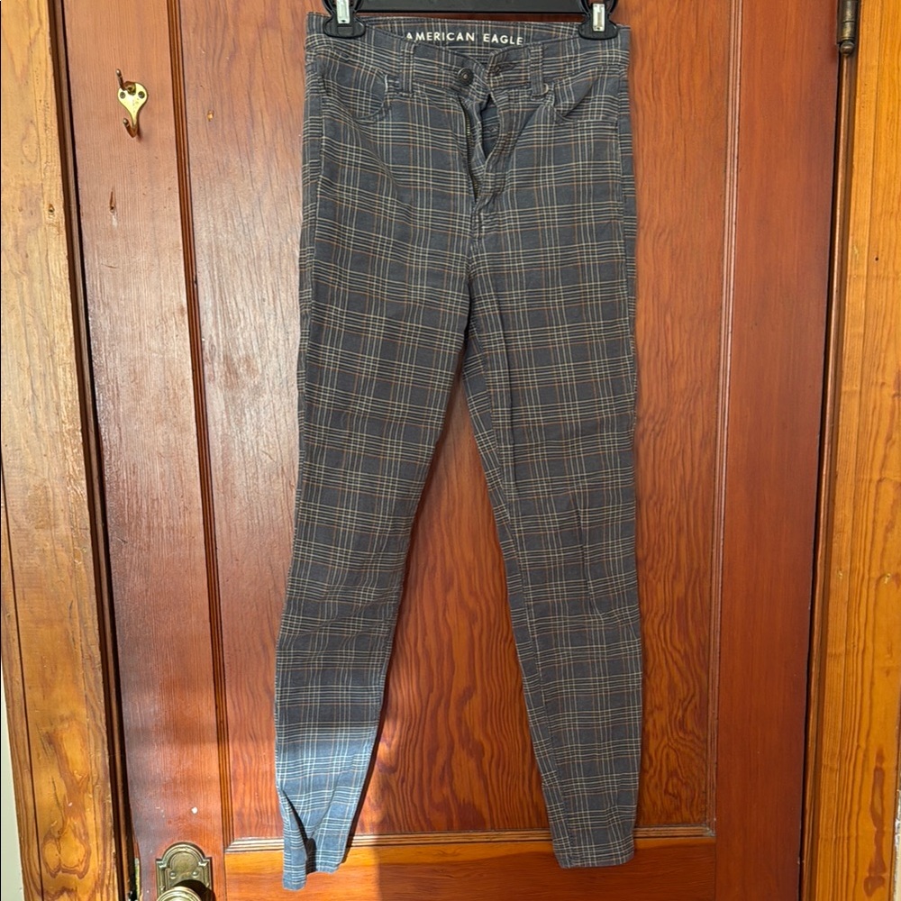 American Eagle Outfitters Men's Plaid Pants - Gray